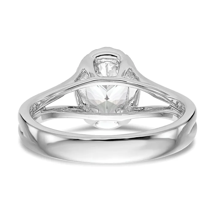 Rings Goldia 025ct CZ Solid Real 14K White Gold Oval Halo Split Shank Engagement Ring