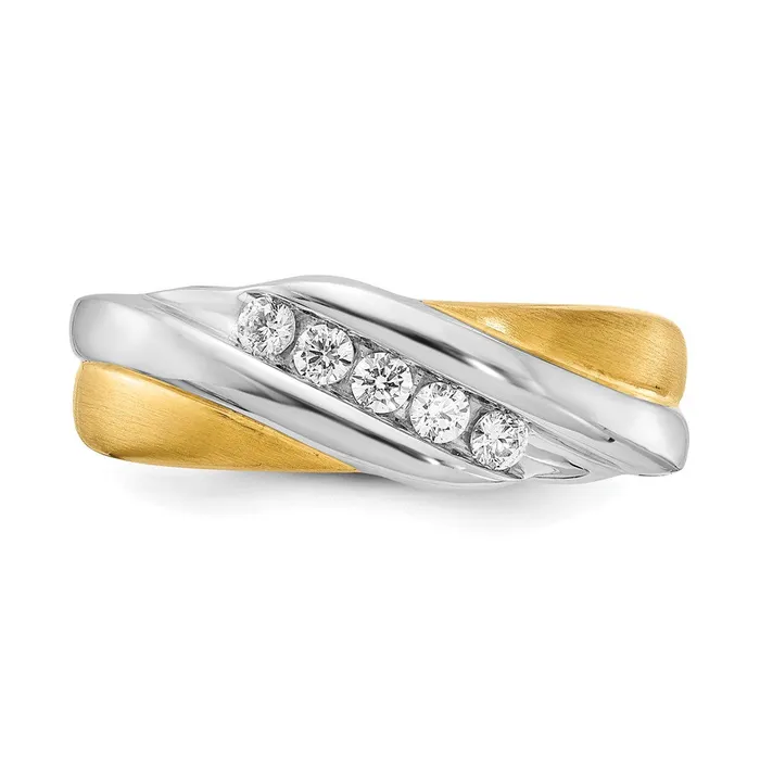 Rings Goldia 025ct CZ Solid Real 14k White Yellow Gold Mens Ring