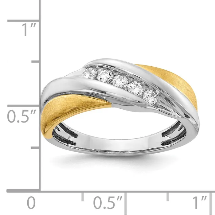 Rings Goldia 025ct CZ Solid Real 14k White Yellow Gold Mens Ring