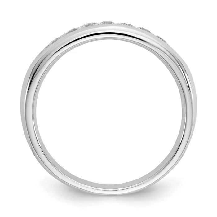 Rings Goldia 027ct CZ Solid Real 14K White Gold 7Stone Channel Wedding Band Ring