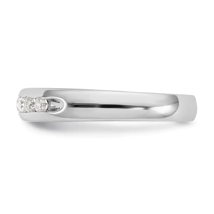 Rings Goldia 027ct CZ Solid Real 14K White Gold 7Stone Channel Wedding Band Ring