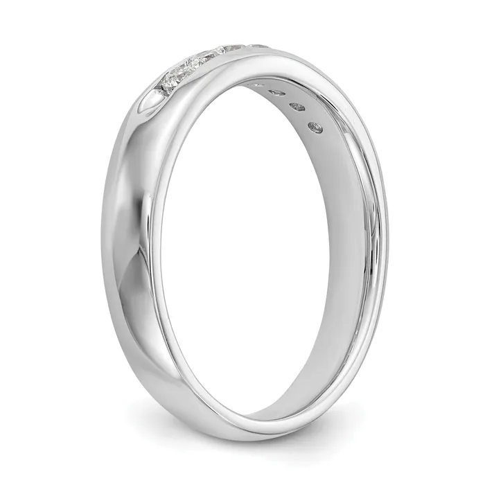Rings Goldia 027ct CZ Solid Real 14K White Gold 7Stone Channel Wedding Band Ring