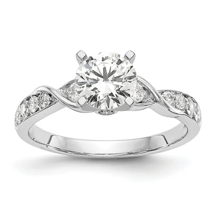 Rings Goldia 040ct CZ Solid Real 14k White Gold Peg Set CrissCross Engagement Ring Rings Goldia 040ct CZ Solid Real 14k White Gold Peg Set CrissCross Engagement Ring
