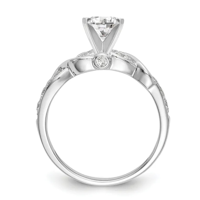 Rings Goldia 040ct CZ Solid Real 14k White Gold Peg Set CrissCross Engagement Ring