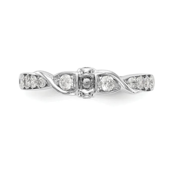 Rings Goldia 040ct CZ Solid Real 14k White Gold Peg Set CrissCross Engagement Ring