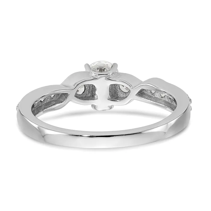 Rings Goldia 040ct CZ Solid Real 14k White Gold Peg Set CrissCross Engagement Ring