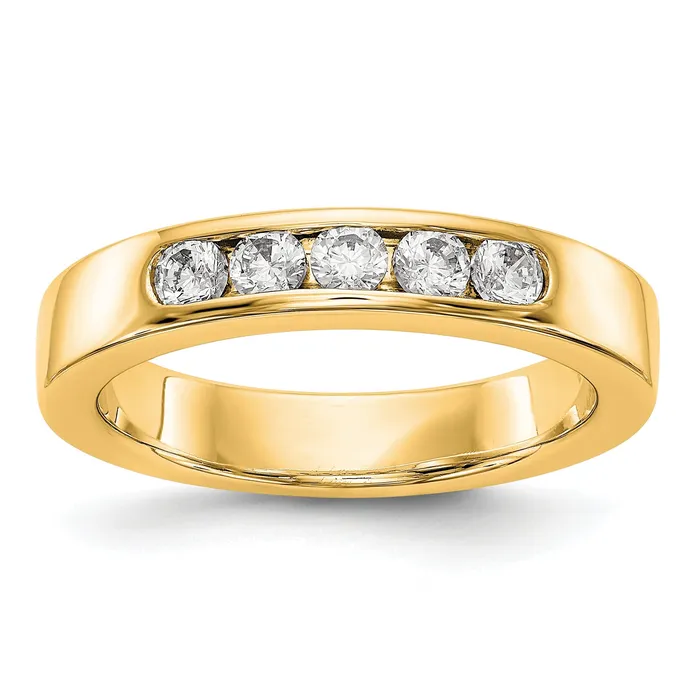 Rings Goldia 040ct CZ Solid Real 14K Yellow Gold 527mm Stone Channel Wedding Band Ring Rings Goldia 040ct CZ Solid Real 14K Yellow Gold 527mm Stone Channel Wedding Band Ring