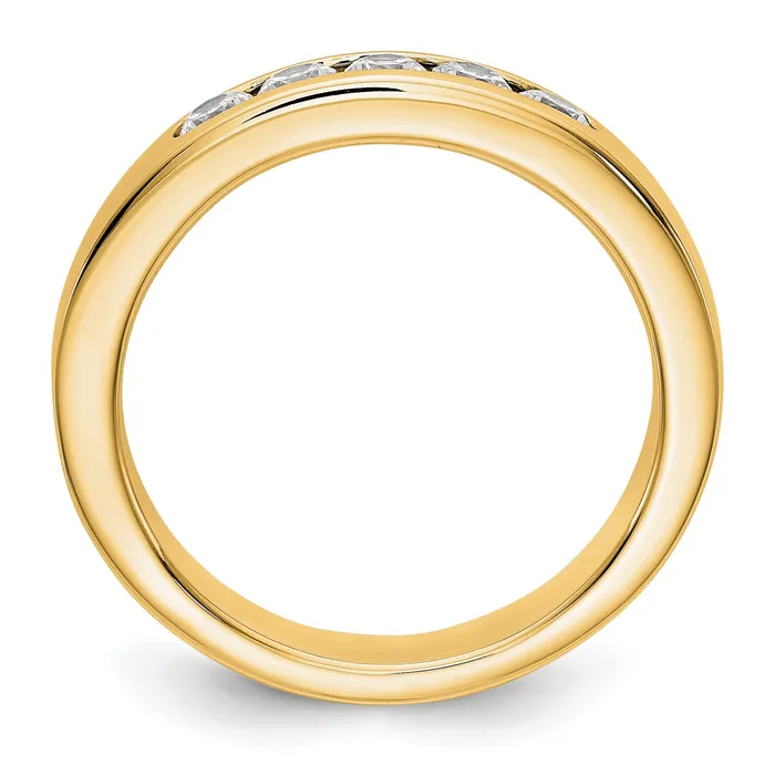 Rings Goldia 040ct CZ Solid Real 14K Yellow Gold 527mm Stone Channel Wedding Band Ring