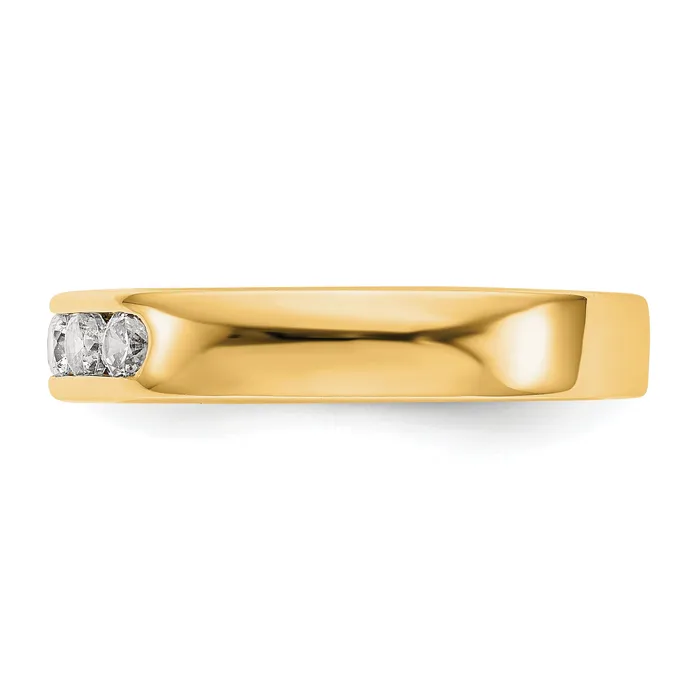 Rings Goldia 040ct CZ Solid Real 14K Yellow Gold 527mm Stone Channel Wedding Band Ring