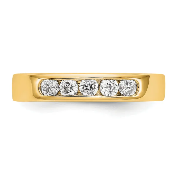 Rings Goldia 040ct CZ Solid Real 14K Yellow Gold 527mm Stone Channel Wedding Band Ring