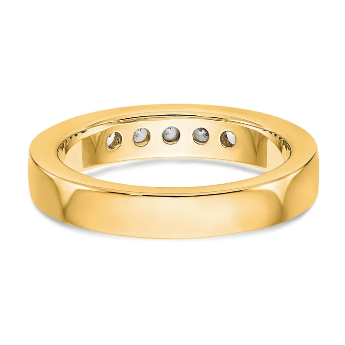 Rings Goldia 040ct CZ Solid Real 14K Yellow Gold 527mm Stone Channel Wedding Band Ring