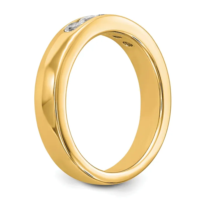 Rings Goldia 040ct CZ Solid Real 14K Yellow Gold 527mm Stone Channel Wedding Band Ring