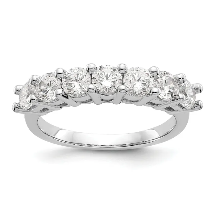 Rings Goldia 105ct CZ Solid Real 14K White Gold 7Stone Wedding Band Ring Rings Goldia 105ct CZ Solid Real 14K White Gold 7Stone Wedding Band Ring