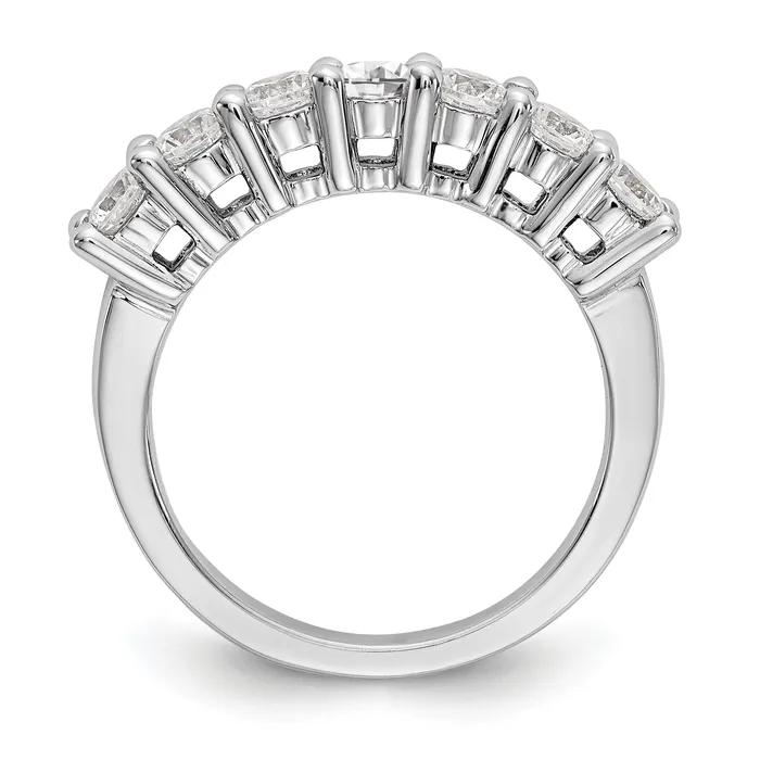 Rings Goldia 105ct CZ Solid Real 14K White Gold 7Stone Wedding Band Ring