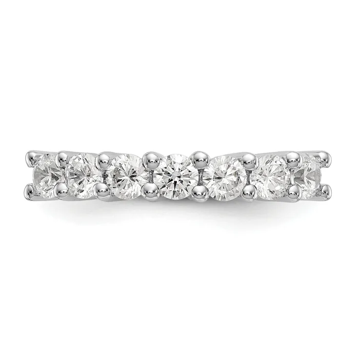 Rings Goldia 105ct CZ Solid Real 14K White Gold 7Stone Wedding Band Ring