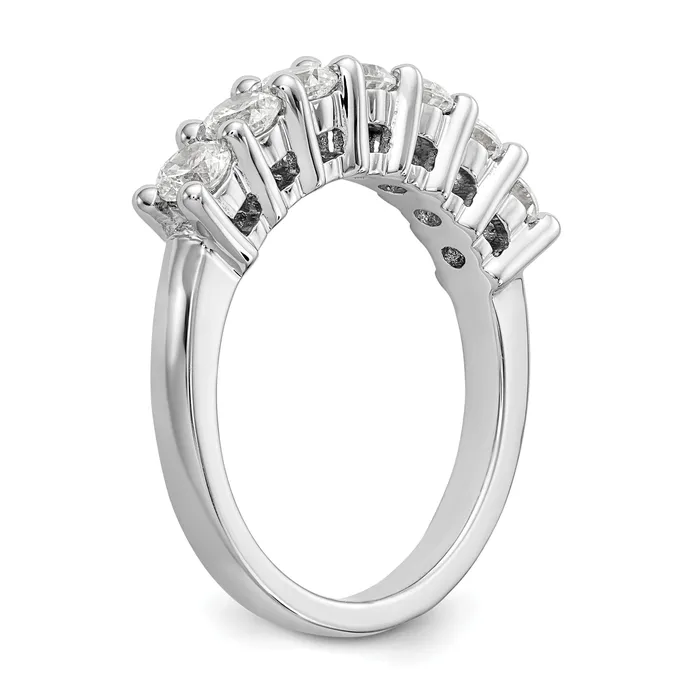 Rings Goldia 105ct CZ Solid Real 14K White Gold 7Stone Wedding Band Ring