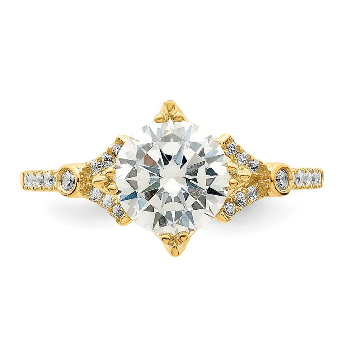 Rings Goldia 150ct CZ Solid Real 14k Polish 1 12ct Round Engagement Dia Ring
