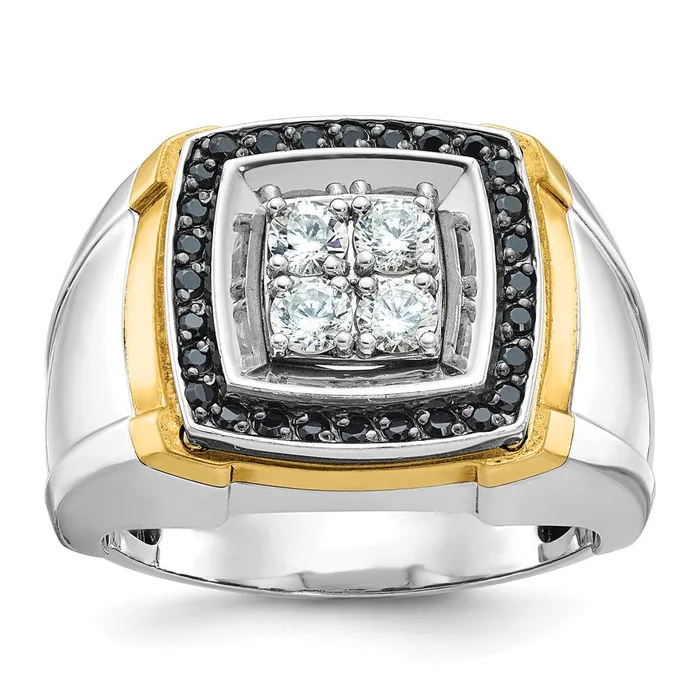 Rings Goldia 14k Twotone Gold Mens 34 carat Black and White Diamond Complete Ring Rings Goldia 14k Twotone Gold Mens 34 carat Black and White Diamond Complete Ring