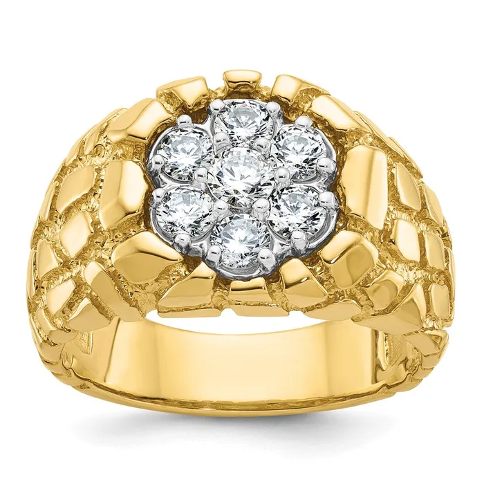 Rings Goldia 14k Twotone Gold Mens Twotone Gold Nugget Cluster Ring Mounting Rings Goldia 14k Twotone Gold Mens Twotone Gold Nugget Cluster Ring Mounting
