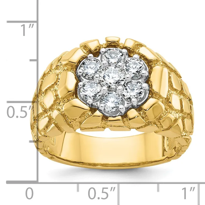 Rings Goldia 14k Twotone Gold Mens Twotone Gold Nugget Cluster Ring Mounting