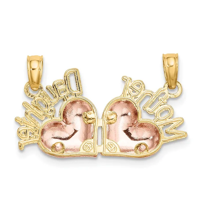 Rings Goldia 14k Twotone Gold Twotone Gold MOTHER and DAUGHTER BreakApart Hearts Charm