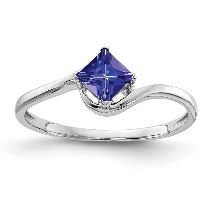 Rings Goldia 14k White Gold 4mm Princess Cut Tanzanite ring