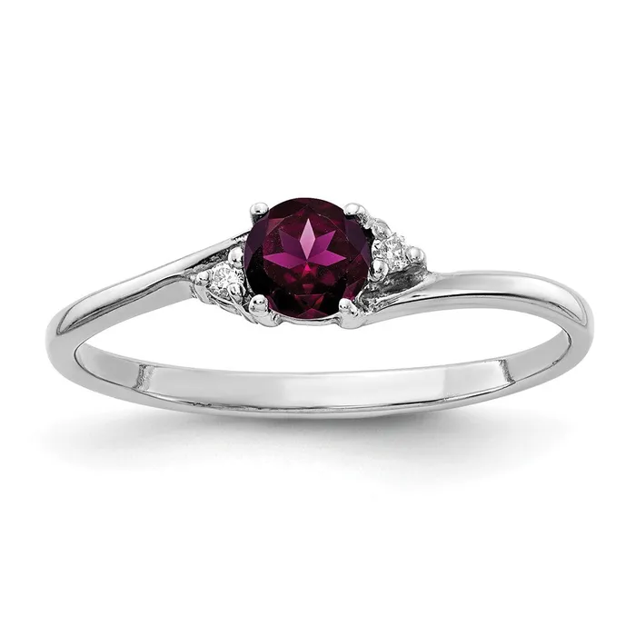 Rings Goldia 14k White Gold 4mm Rhodolite Garnet A Diamond ring