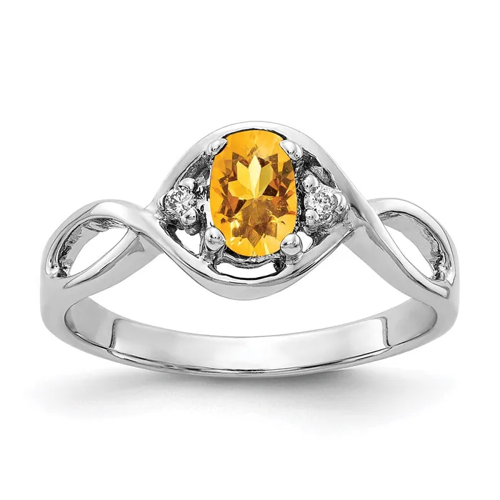 Rings Goldia 14k White Gold 6x4mm Oval Citrine Checker A Real Diamond ring Rings Goldia 14k White Gold 6x4mm Oval Citrine Checker A Real Diamond ring