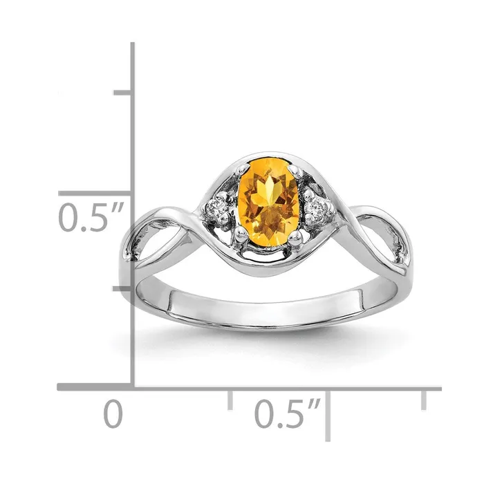 Rings Goldia 14k White Gold 6x4mm Oval Citrine Checker A Real Diamond ring