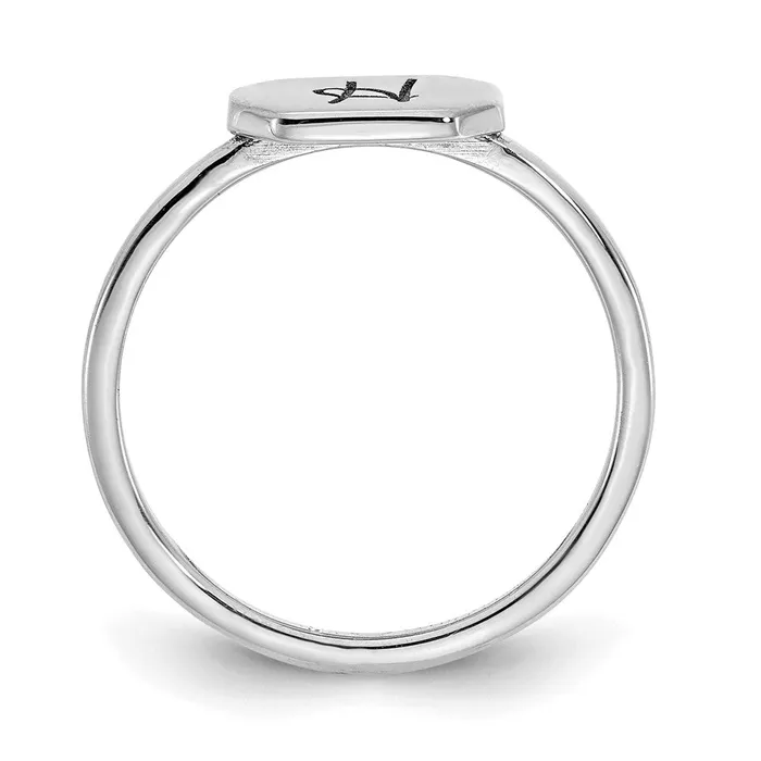 Rings Goldia 14K White Gold Initial Octagon Signet Ring