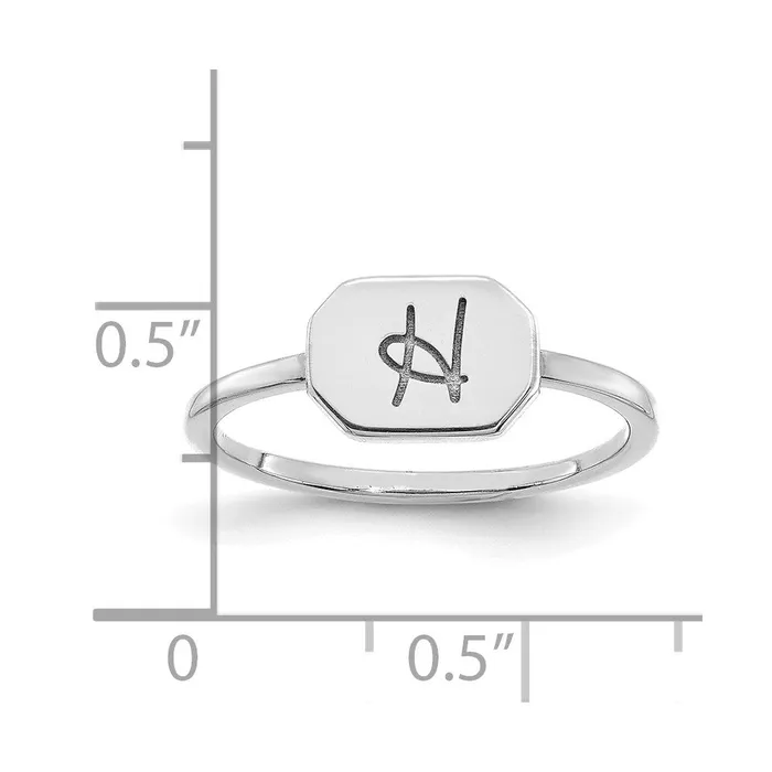 Rings Goldia 14K White Gold Initial Octagon Signet Ring