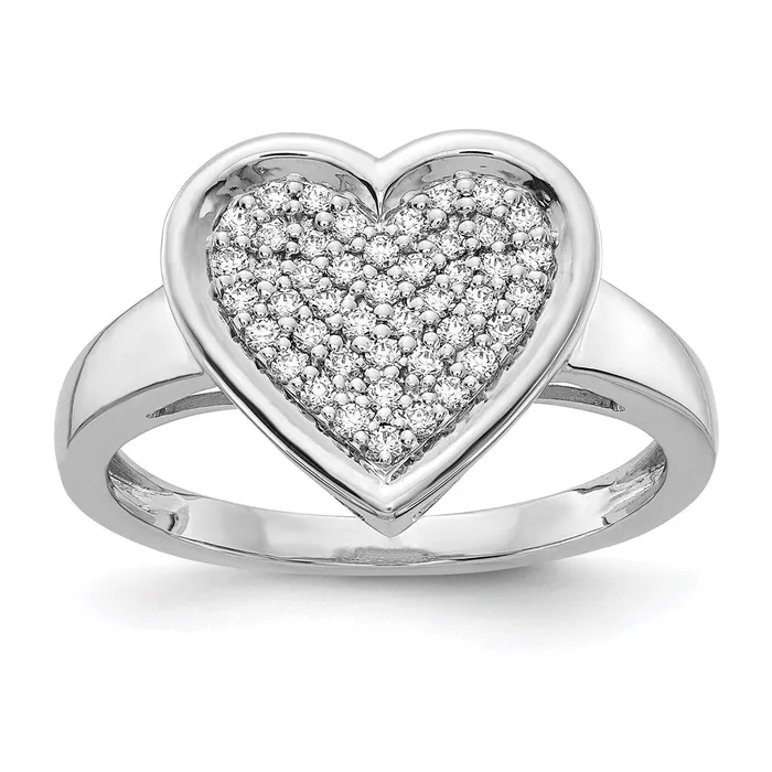 Rings Goldia 14k White Gold Real Diamond Fancy Heart Ring