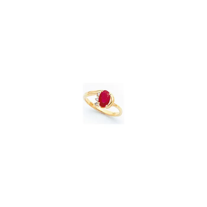 Rings Goldia 14k Yellow Gold 7x5mm Oval Ruby VS Diamond ring