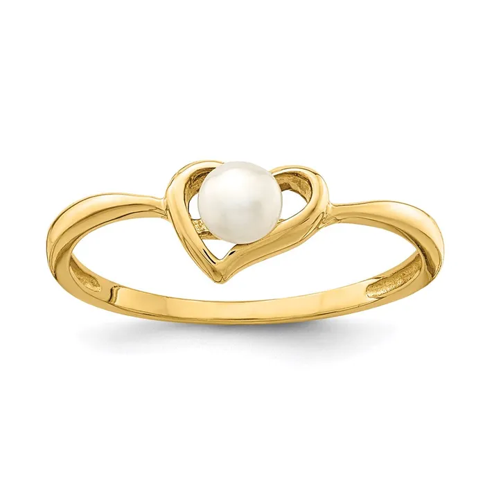 Rings Goldia 14K Yellow Gold Madi K 34mm White Button Freshwater Cultured Pearl Heart Ring Rings Goldia 14K Yellow Gold Madi K 34mm White Button Freshwater Cultured Pearl Heart Ring