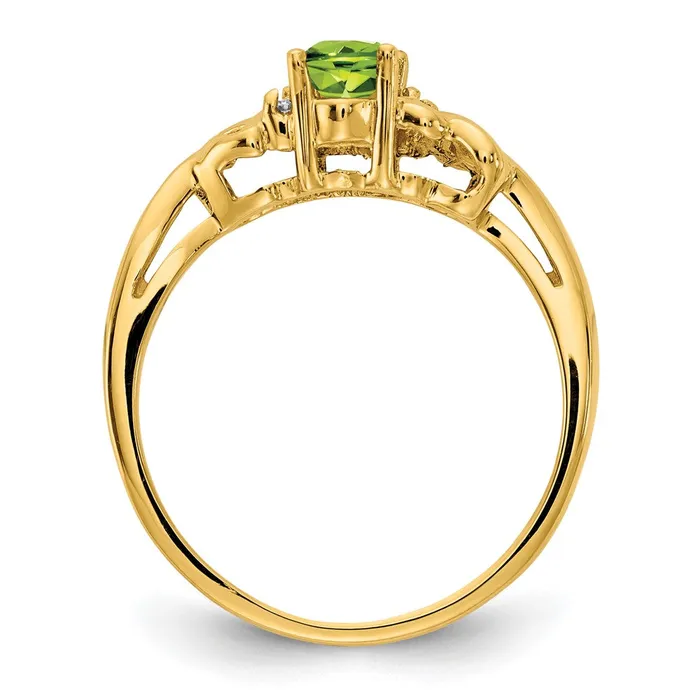 Rings Goldia 14k Yellow Gold Peridot AA Diamond Ring