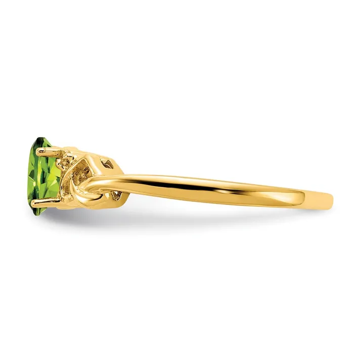 Rings Goldia 14k Yellow Gold Peridot AA Diamond Ring