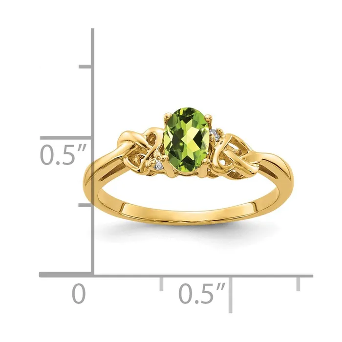 Rings Goldia 14k Yellow Gold Peridot AA Diamond Ring