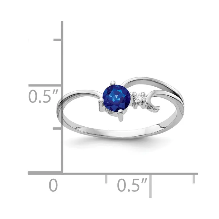 Rings Goldiacom 14k White Gold 4mm Sapphire VS Real Diamond ring