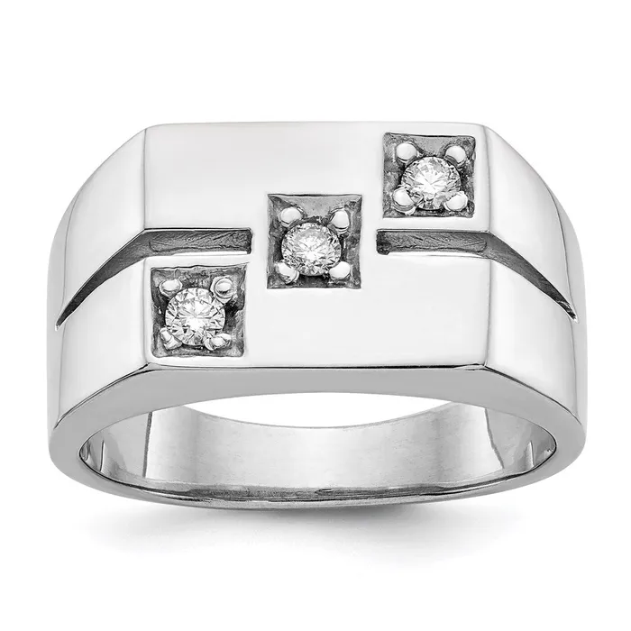 Rings Goldiacom 14k White Gold AA Real Diamond mens ring