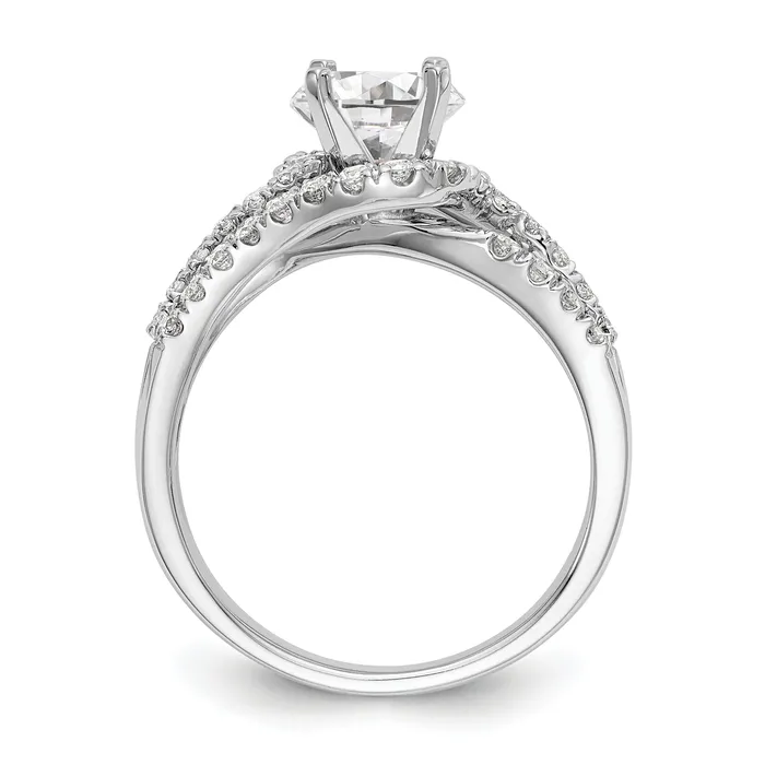 Rings Goldiacom 14kw Peg Set Diamond Round CZ By Pass Engagement Ring