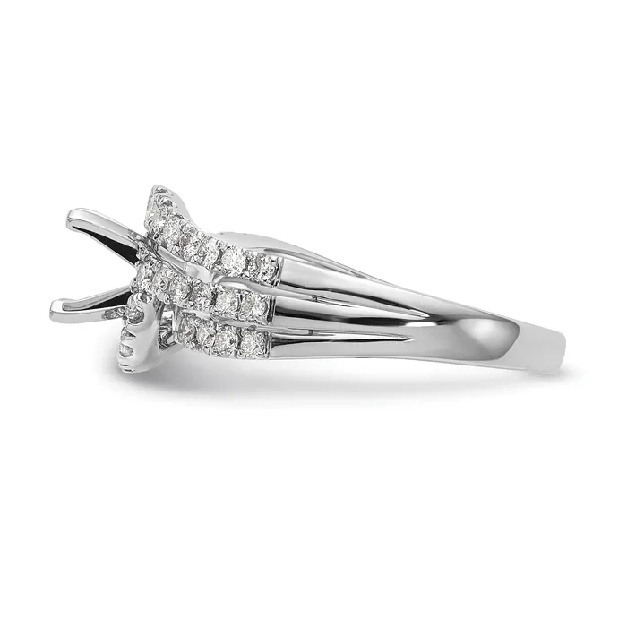 Rings Goldiacom 14kw Peg Set Diamond Round CZ By Pass Engagement Ring
