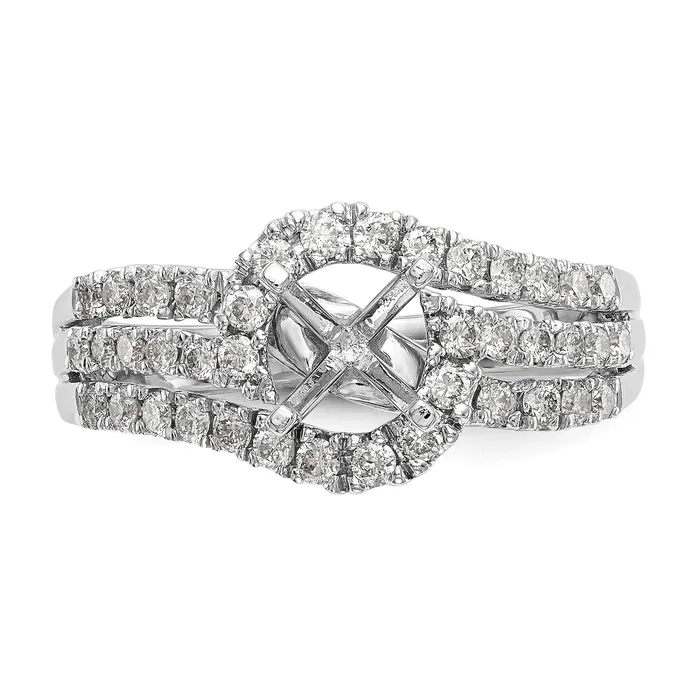 Rings Goldiacom 14kw Peg Set Diamond Round CZ By Pass Engagement Ring