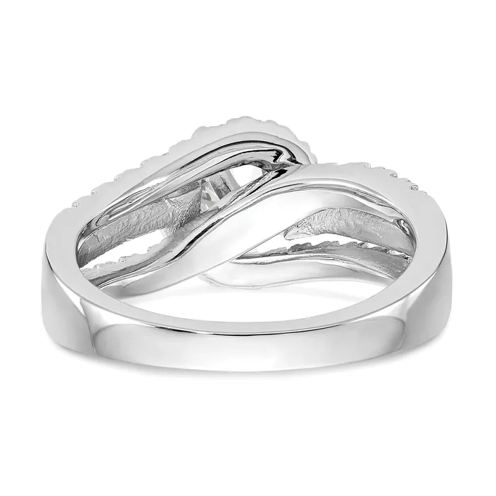 Rings Goldiacom 14kw Peg Set Diamond Round CZ By Pass Engagement Ring