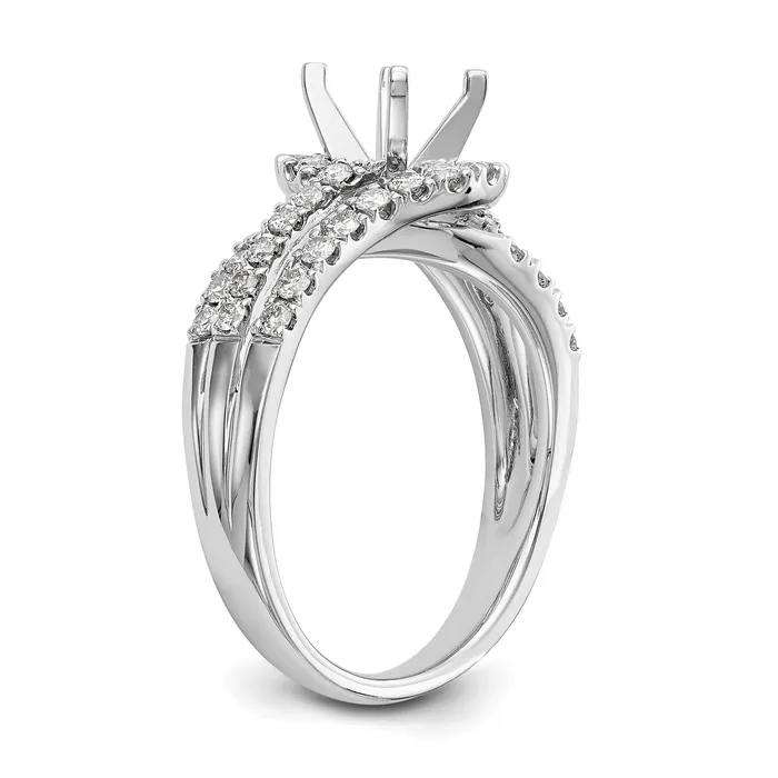 Rings Goldiacom 14kw Peg Set Diamond Round CZ By Pass Engagement Ring