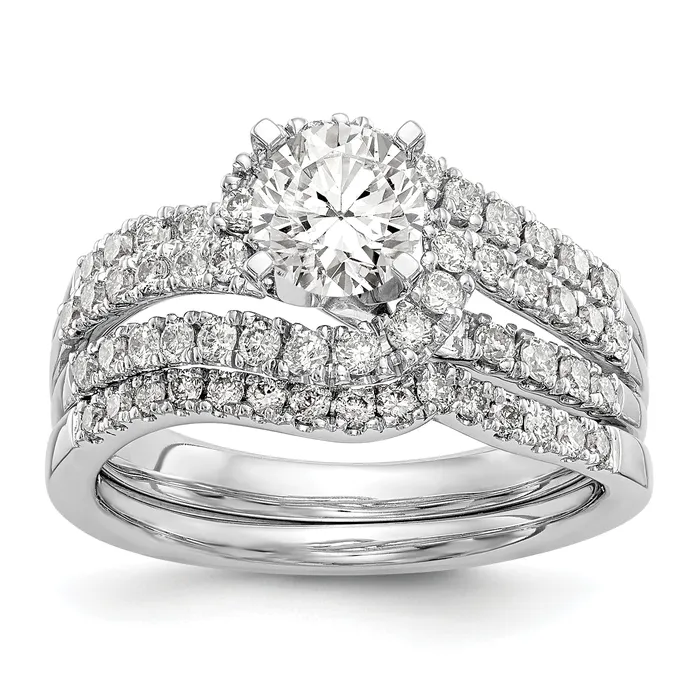Rings Goldiacom 14kw Peg Set Diamond Round CZ By Pass Engagement Ring