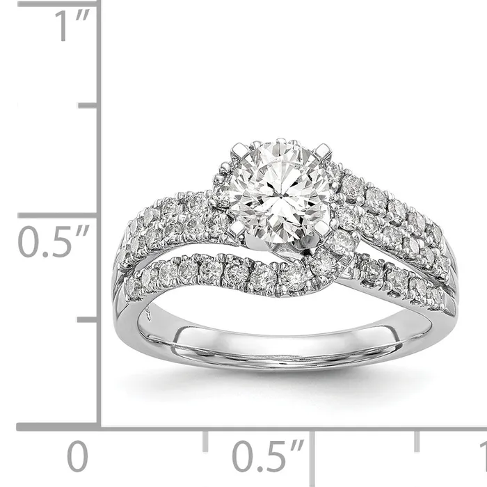 Rings Goldiacom 14kw Peg Set Diamond Round CZ By Pass Engagement Ring
