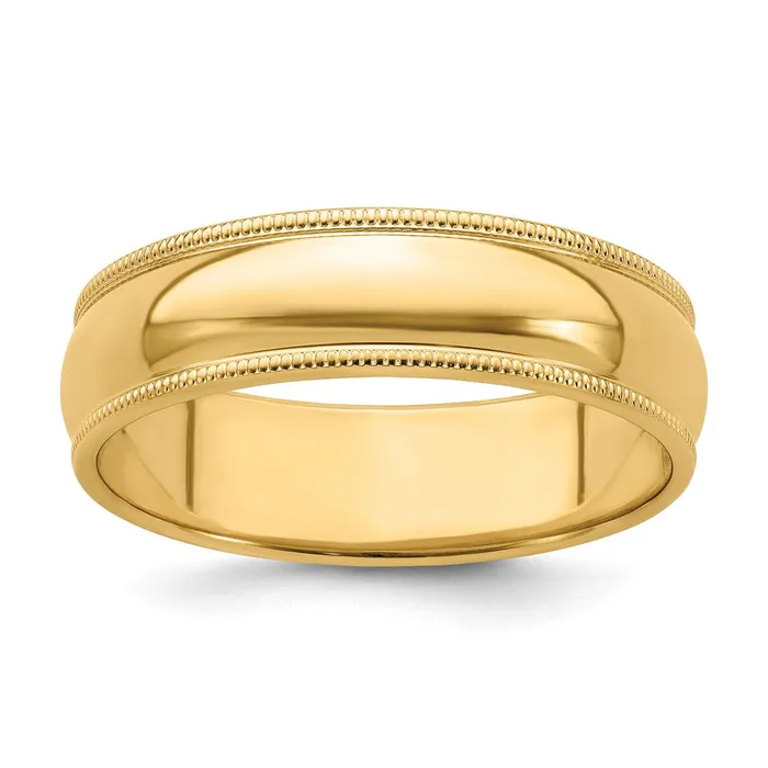Rings Goldia Solid 10K Yellow Gold 6mm Milgrain HalfRound Wedding MensWomens Wedding Band Ring Size 95 Rings Goldia Solid 10K Yellow Gold 6mm Milgrain HalfRound Wedding MensWomens Wedding Band Ring Size 95