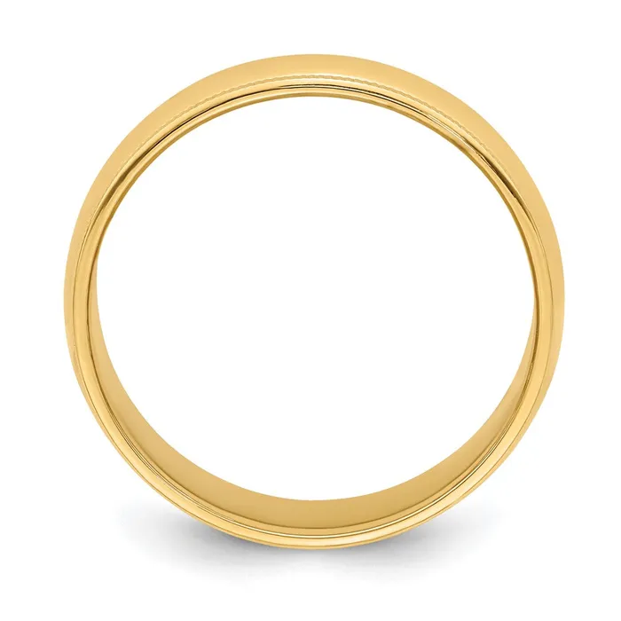 Rings Goldia Solid 10K Yellow Gold 6mm Milgrain HalfRound Wedding MensWomens Wedding Band Ring Size 95