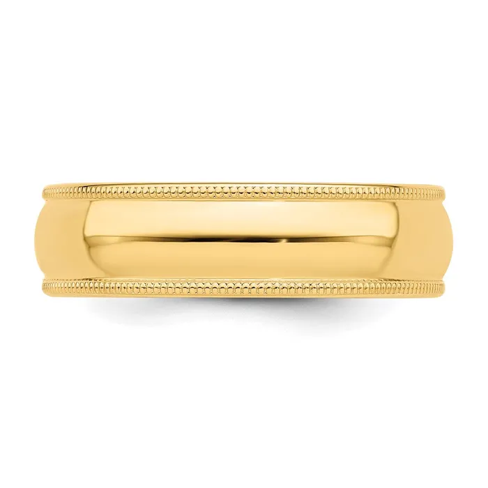 Rings Goldia Solid 10K Yellow Gold 6mm Milgrain HalfRound Wedding MensWomens Wedding Band Ring Size 95