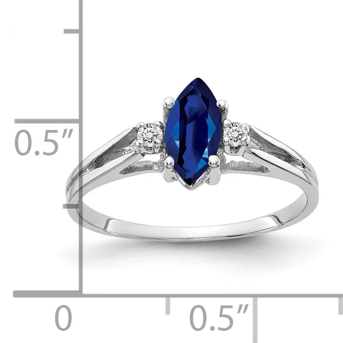 Rings Goldia Solid 14k White Gold 8x4mm Marquise Simulated Sapphire A CZ Ring